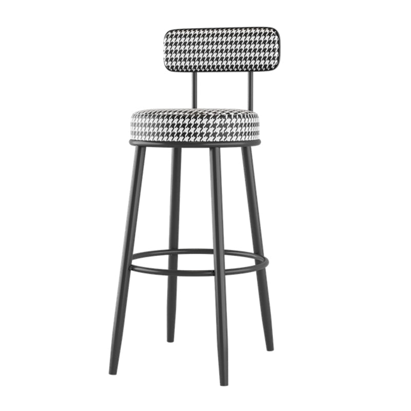 Modern Backrest Armless Counter Stool Iron Cafe Bar Stool with Cushion and Pedal Clearhalo 'Bar Furniture' 'Bar Stools' 'bar_stools' 'furn' 'furn_bar_stools' 'Furniture' 'furniture_bar_stools' 'Kitchen & Dining Furniture' 5061697