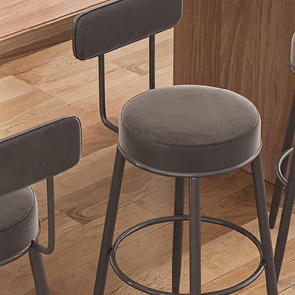 Modern Backrest Armless Counter Stool Iron Cafe Bar Stool with Cushion and Pedal Clearhalo 'Bar Furniture' 'Bar Stools' 'bar_stools' 'furn' 'furn_bar_stools' 'Furniture' 'furniture_bar_stools' 'Kitchen & Dining Furniture' 5061700