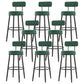 Modern Backrest Armless Counter Stool Iron Cafe Bar Stool with Cushion and Pedal Blackish Green 8 Piece Set Clearhalo 'Bar Furniture' 'Bar Stools' 'bar_stools' 'furn' 'furn_bar_stools' 'Furniture' 'furniture_bar_stools' 'Kitchen & Dining Furniture' 5061703
