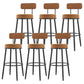Modern Backrest Armless Counter Stool Iron Cafe Bar Stool with Cushion and Pedal Orange 6 Piece Set Clearhalo 'Bar Furniture' 'Bar Stools' 'bar_stools' 'furn' 'furn_bar_stools' 'Furniture' 'furniture_bar_stools' 'Kitchen & Dining Furniture' 5061708