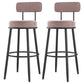 Modern Backrest Armless Counter Stool Iron Cafe Bar Stool with Cushion and Pedal Pink 2 Piece Set Clearhalo 'Bar Furniture' 'Bar Stools' 'bar_stools' 'furn' 'furn_bar_stools' 'Furniture' 'furniture_bar_stools' 'Kitchen & Dining Furniture' 5061710