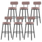 Modern Backrest Armless Counter Stool Iron Cafe Bar Stool with Cushion and Pedal Pink 6 Piece Set Clearhalo 'Bar Furniture' 'Bar Stools' 'bar_stools' 'furn' 'furn_bar_stools' 'Furniture' 'furniture_bar_stools' 'Kitchen & Dining Furniture' 5061712