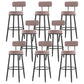 Modern Backrest Armless Counter Stool Iron Cafe Bar Stool with Cushion and Pedal Pink 8 Piece Set Clearhalo 'Bar Furniture' 'Bar Stools' 'bar_stools' 'furn' 'furn_bar_stools' 'Furniture' 'furniture_bar_stools' 'Kitchen & Dining Furniture' 5061713