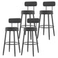 Modern Backrest Armless Counter Stool Iron Cafe Bar Stool with Cushion and Pedal Black 4 Piece Set Clearhalo 'Bar Furniture' 'Bar Stools' 'bar_stools' 'furn' 'furn_bar_stools' 'Furniture' 'furniture_bar_stools' 'Kitchen & Dining Furniture' 5061715