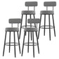 Modern Backrest Armless Counter Stool Iron Cafe Bar Stool with Cushion and Pedal Grey 4 Piece Set Clearhalo 'Bar Furniture' 'Bar Stools' 'bar_stools' 'furn' 'furn_bar_stools' 'Furniture' 'furniture_bar_stools' 'Kitchen & Dining Furniture' 5061719