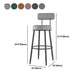 Modern Backrest Armless Counter Stool Iron Cafe Bar Stool with Cushion and Pedal Clearhalo 'Bar Furniture' 'Bar Stools' 'bar_stools' 'furn' 'furn_bar_stools' 'Furniture' 'furniture_bar_stools' 'Kitchen & Dining Furniture' 5061722