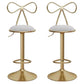 Glam Liftable Backrest Counter Stool Iron Kitchen Bar Stool with Velvet Cushion and Pedal Grey 2 Piece Set Clearhalo 'Bar Furniture' 'Bar Stools' 'bar_stools' 'furn' 'furn_bar_stools' 'Furniture' 'furniture_bar_stools' 'Kitchen & Dining Furniture' 5061732