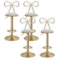 Glam Liftable Backrest Counter Stool Iron Kitchen Bar Stool with Velvet Cushion and Pedal Grey 4 Piece Set Clearhalo 'Bar Furniture' 'Bar Stools' 'bar_stools' 'furn' 'furn_bar_stools' 'Furniture' 'furniture_bar_stools' 'Kitchen & Dining Furniture' 5061735