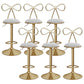Glam Liftable Backrest Counter Stool Iron Kitchen Bar Stool with Velvet Cushion and Pedal Grey 6 Piece Set Clearhalo 'Bar Furniture' 'Bar Stools' 'bar_stools' 'furn' 'furn_bar_stools' 'Furniture' 'furniture_bar_stools' 'Kitchen & Dining Furniture' 5061737