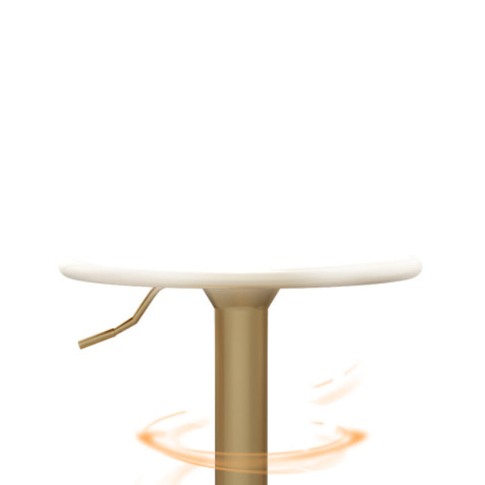 Glam Liftable Backrest Counter Stool Iron Kitchen Bar Stool with Velvet Cushion and Pedal Clearhalo 'Bar Furniture' 'Bar Stools' 'bar_stools' 'furn' 'furn_bar_stools' 'Furniture' 'furniture_bar_stools' 'Kitchen & Dining Furniture' 5061738