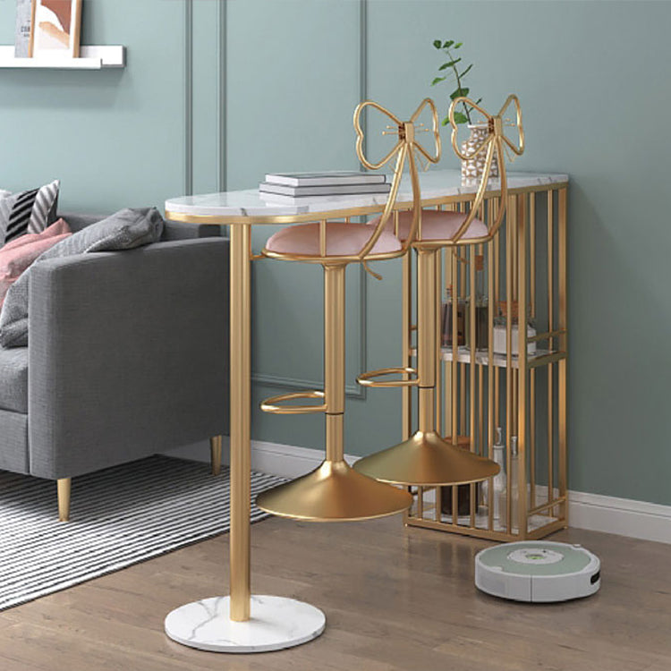 Glam Liftable Backrest Counter Stool Iron Kitchen Bar Stool with Velvet Cushion and Pedal Clearhalo 'Bar Furniture' 'Bar Stools' 'bar_stools' 'furn' 'furn_bar_stools' 'Furniture' 'furniture_bar_stools' 'Kitchen & Dining Furniture' 5061744