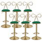 Glam Liftable Backrest Counter Stool Iron Kitchen Bar Stool with Velvet Cushion and Pedal Green 6 Piece Set Clearhalo 'Bar Furniture' 'Bar Stools' 'bar_stools' 'furn' 'furn_bar_stools' 'Furniture' 'furniture_bar_stools' 'Kitchen & Dining Furniture' 5061745