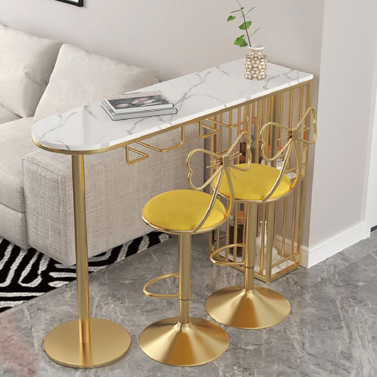 Glam Liftable Backrest Counter Stool Iron Kitchen Bar Stool with Velvet Cushion and Pedal Clearhalo 'Bar Furniture' 'Bar Stools' 'bar_stools' 'furn' 'furn_bar_stools' 'Furniture' 'furniture_bar_stools' 'Kitchen & Dining Furniture' 5061747
