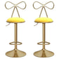 Glam Liftable Backrest Counter Stool Iron Kitchen Bar Stool with Velvet Cushion and Pedal Yellow 2 Piece Set Clearhalo 'Bar Furniture' 'Bar Stools' 'bar_stools' 'furn' 'furn_bar_stools' 'Furniture' 'furniture_bar_stools' 'Kitchen & Dining Furniture' 5061748