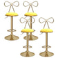 Glam Liftable Backrest Counter Stool Iron Kitchen Bar Stool with Velvet Cushion and Pedal Yellow 4 Piece Set Clearhalo 'Bar Furniture' 'Bar Stools' 'bar_stools' 'furn' 'furn_bar_stools' 'Furniture' 'furniture_bar_stools' 'Kitchen & Dining Furniture' 5061749