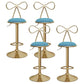 Glam Liftable Backrest Counter Stool Iron Kitchen Bar Stool with Velvet Cushion and Pedal Sky Blue 4 Piece Set Clearhalo 'Bar Furniture' 'Bar Stools' 'bar_stools' 'furn' 'furn_bar_stools' 'Furniture' 'furniture_bar_stools' 'Kitchen & Dining Furniture' 5061753