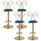 Glam Liftable Backrest Counter Stool Iron Kitchen Bar Stool with Velvet Cushion and Pedal Blue 4 Piece Set Clearhalo 'Bar Furniture' 'Bar Stools' 'bar_stools' 'furn' 'furn_bar_stools' 'Furniture' 'furniture_bar_stools' 'Kitchen & Dining Furniture' 5061757