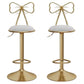 Glam Liftable Backrest Counter Stool Iron Kitchen Bar Stool with Velvet Cushion and Pedal Light Gray 2 Piece Set Clearhalo 'Bar Furniture' 'Bar Stools' 'bar_stools' 'furn' 'furn_bar_stools' 'Furniture' 'furniture_bar_stools' 'Kitchen & Dining Furniture' 5061764