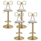 Glam Liftable Backrest Counter Stool Iron Kitchen Bar Stool with Velvet Cushion and Pedal Light Gray 4 Piece Set Clearhalo 'Bar Furniture' 'Bar Stools' 'bar_stools' 'furn' 'furn_bar_stools' 'Furniture' 'furniture_bar_stools' 'Kitchen & Dining Furniture' 5061765
