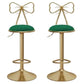 Glam Liftable Backrest Counter Stool Iron Kitchen Bar Stool with Velvet Cushion and Pedal Light Green 2 Piece Set Clearhalo 'Bar Furniture' 'Bar Stools' 'bar_stools' 'furn' 'furn_bar_stools' 'Furniture' 'furniture_bar_stools' 'Kitchen & Dining Furniture' 5061768