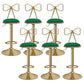 Glam Liftable Backrest Counter Stool Iron Kitchen Bar Stool with Velvet Cushion and Pedal Light Green 6 Piece Set Clearhalo 'Bar Furniture' 'Bar Stools' 'bar_stools' 'furn' 'furn_bar_stools' 'Furniture' 'furniture_bar_stools' 'Kitchen & Dining Furniture' 5061770