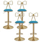 Glam Liftable Backrest Counter Stool Iron Kitchen Bar Stool with Velvet Cushion and Pedal Lake Blue 4 Piece Set Clearhalo 'Bar Furniture' 'Bar Stools' 'bar_stools' 'furn' 'furn_bar_stools' 'Furniture' 'furniture_bar_stools' 'Kitchen & Dining Furniture' 5061773