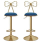Glam Liftable Backrest Counter Stool Iron Kitchen Bar Stool with Velvet Cushion and Pedal Light Blue 2 Piece Set Clearhalo 'Bar Furniture' 'Bar Stools' 'bar_stools' 'furn' 'furn_bar_stools' 'Furniture' 'furniture_bar_stools' 'Kitchen & Dining Furniture' 5061776