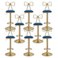 Glam Liftable Backrest Counter Stool Iron Kitchen Bar Stool with Velvet Cushion and Pedal Light Blue 8 Piece Set Clearhalo 'Bar Furniture' 'Bar Stools' 'bar_stools' 'furn' 'furn_bar_stools' 'Furniture' 'furniture_bar_stools' 'Kitchen & Dining Furniture' 5061779