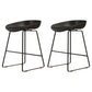 Modern Armless Backrest Counter Stool Iron Cafe Bar Stool with Pedal and Acrylic Seat Black 2 Piece Set Short Stool(18"H) Clearhalo 'Bar Furniture' 'Bar Stools' 'bar_stools' 'furn' 'furn_bar_stools' 'Furniture' 'furniture_bar_stools' 'Kitchen & Dining Furniture' 5061850