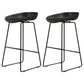 Modern Armless Backrest Counter Stool Iron Cafe Bar Stool with Pedal and Acrylic Seat Black 2 Piece Set Counter Stool(26"H) Clearhalo 'Bar Furniture' 'Bar Stools' 'bar_stools' 'furn' 'furn_bar_stools' 'Furniture' 'furniture_bar_stools' 'Kitchen & Dining Furniture' 5061858