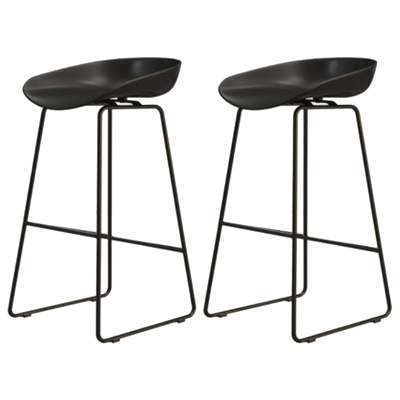 Modern Armless Backrest Counter Stool Iron Cafe Bar Stool with Pedal and Acrylic Seat Black 2 Piece Set Counter Stool(26"H) Clearhalo 'Bar Furniture' 'Bar Stools' 'bar_stools' 'furn' 'furn_bar_stools' 'Furniture' 'furniture_bar_stools' 'Kitchen & Dining Furniture' 5061858
