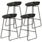Modern Armless Backrest Counter Stool Iron Cafe Bar Stool with Pedal and Acrylic Seat Black 4 Piece Set Counter Stool(26"H) Clearhalo 'Bar Furniture' 'Bar Stools' 'bar_stools' 'furn' 'furn_bar_stools' 'Furniture' 'furniture_bar_stools' 'Kitchen & Dining Furniture' 5061860