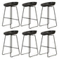 Modern Armless Backrest Counter Stool Iron Cafe Bar Stool with Pedal and Acrylic Seat Black 6 Piece Set Counter Stool(26"H) Clearhalo 'Bar Furniture' 'Bar Stools' 'bar_stools' 'furn' 'furn_bar_stools' 'Furniture' 'furniture_bar_stools' 'Kitchen & Dining Furniture' 5061861
