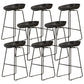 Modern Armless Backrest Counter Stool Iron Cafe Bar Stool with Pedal and Acrylic Seat Black 8 Piece Set Counter Stool(26"H) Clearhalo 'Bar Furniture' 'Bar Stools' 'bar_stools' 'furn' 'furn_bar_stools' 'Furniture' 'furniture_bar_stools' 'Kitchen & Dining Furniture' 5061863