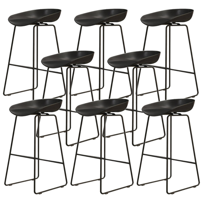 Modern Armless Backrest Counter Stool Iron Cafe Bar Stool with Pedal and Acrylic Seat Black 8 Piece Set Counter Stool(26"H) Clearhalo 'Bar Furniture' 'Bar Stools' 'bar_stools' 'furn' 'furn_bar_stools' 'Furniture' 'furniture_bar_stools' 'Kitchen & Dining Furniture' 5061863