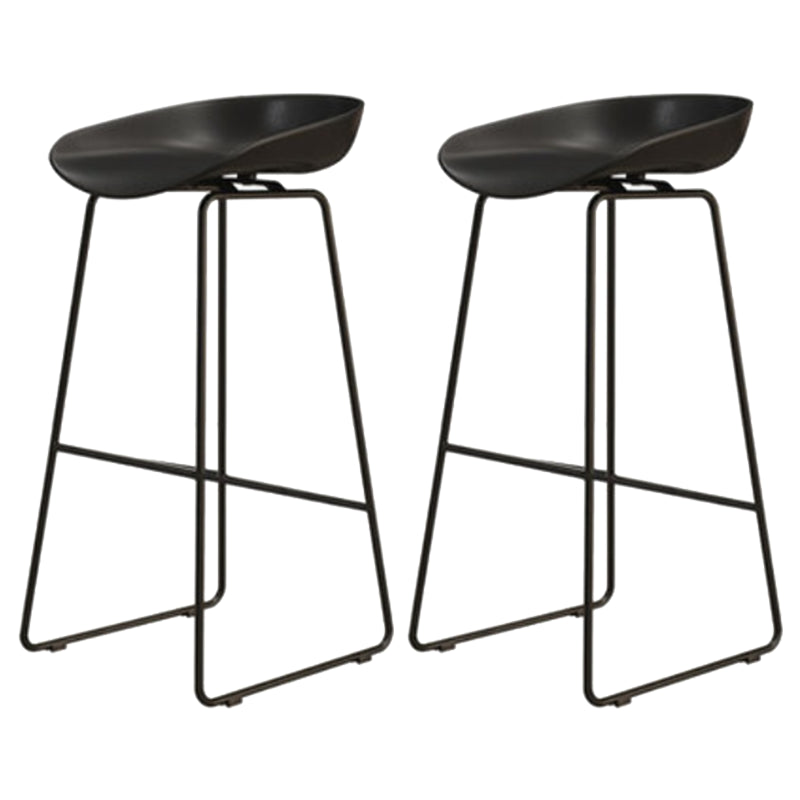 Modern Armless Backrest Counter Stool Iron Cafe Bar Stool with Pedal and Acrylic Seat Black 2 Piece Set Bar Stool(30"H) Clearhalo 'Bar Furniture' 'Bar Stools' 'bar_stools' 'furn' 'furn_bar_stools' 'Furniture' 'furniture_bar_stools' 'Kitchen & Dining Furniture' 5061864