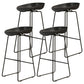 Modern Armless Backrest Counter Stool Iron Cafe Bar Stool with Pedal and Acrylic Seat Black 4 Piece Set Bar Stool(30"H) Clearhalo 'Bar Furniture' 'Bar Stools' 'bar_stools' 'furn' 'furn_bar_stools' 'Furniture' 'furniture_bar_stools' 'Kitchen & Dining Furniture' 5061865