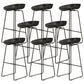 Modern Armless Backrest Counter Stool Iron Cafe Bar Stool with Pedal and Acrylic Seat Black 8 Piece Set Bar Stool(30"H) Clearhalo 'Bar Furniture' 'Bar Stools' 'bar_stools' 'furn' 'furn_bar_stools' 'Furniture' 'furniture_bar_stools' 'Kitchen & Dining Furniture' 5061867
