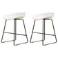 Modern Armless Backrest Counter Stool Iron Cafe Bar Stool with Pedal and Acrylic Seat White 2 Piece Set Short Stool(18"H) Clearhalo 'Bar Furniture' 'Bar Stools' 'bar_stools' 'furn' 'furn_bar_stools' 'Furniture' 'furniture_bar_stools' 'Kitchen & Dining Furniture' 5061868
