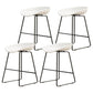Modern Armless Backrest Counter Stool Iron Cafe Bar Stool with Pedal and Acrylic Seat White 4 Piece Set Short Stool(18"H) Clearhalo 'Bar Furniture' 'Bar Stools' 'bar_stools' 'furn' 'furn_bar_stools' 'Furniture' 'furniture_bar_stools' 'Kitchen & Dining Furniture' 5061869