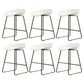 Modern Armless Backrest Counter Stool Iron Cafe Bar Stool with Pedal and Acrylic Seat White 6 Piece Set Short Stool(18"H) Clearhalo 'Bar Furniture' 'Bar Stools' 'bar_stools' 'furn' 'furn_bar_stools' 'Furniture' 'furniture_bar_stools' 'Kitchen & Dining Furniture' 5061870