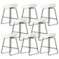 Modern Armless Backrest Counter Stool Iron Cafe Bar Stool with Pedal and Acrylic Seat White 8 Piece Set Short Stool(18"H) Clearhalo 'Bar Furniture' 'Bar Stools' 'bar_stools' 'furn' 'furn_bar_stools' 'Furniture' 'furniture_bar_stools' 'Kitchen & Dining Furniture' 5061871