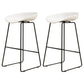 Modern Armless Backrest Counter Stool Iron Cafe Bar Stool with Pedal and Acrylic Seat White 2 Piece Set Counter Stool(26"H) Clearhalo 'Bar Furniture' 'Bar Stools' 'bar_stools' 'furn' 'furn_bar_stools' 'Furniture' 'furniture_bar_stools' 'Kitchen & Dining Furniture' 5061872