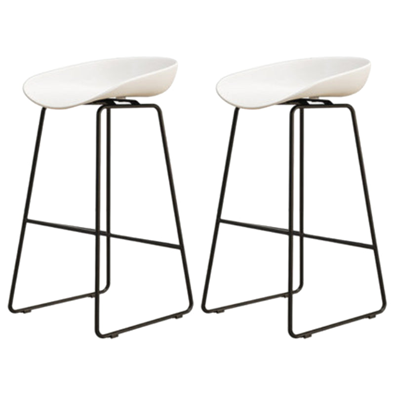 Modern Armless Backrest Counter Stool Iron Cafe Bar Stool with Pedal and Acrylic Seat White 2 Piece Set Counter Stool(26"H) Clearhalo 'Bar Furniture' 'Bar Stools' 'bar_stools' 'furn' 'furn_bar_stools' 'Furniture' 'furniture_bar_stools' 'Kitchen & Dining Furniture' 5061872