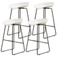 Modern Armless Backrest Counter Stool Iron Cafe Bar Stool with Pedal and Acrylic Seat White 4 Piece Set Counter Stool(26"H) Clearhalo 'Bar Furniture' 'Bar Stools' 'bar_stools' 'furn' 'furn_bar_stools' 'Furniture' 'furniture_bar_stools' 'Kitchen & Dining Furniture' 5061873