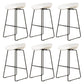 Modern Armless Backrest Counter Stool Iron Cafe Bar Stool with Pedal and Acrylic Seat White 6 Piece Set Counter Stool(26"H) Clearhalo 'Bar Furniture' 'Bar Stools' 'bar_stools' 'furn' 'furn_bar_stools' 'Furniture' 'furniture_bar_stools' 'Kitchen & Dining Furniture' 5061874