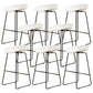 Modern Armless Backrest Counter Stool Iron Cafe Bar Stool with Pedal and Acrylic Seat White 8 Piece Set Counter Stool(26"H) Clearhalo 'Bar Furniture' 'Bar Stools' 'bar_stools' 'furn' 'furn_bar_stools' 'Furniture' 'furniture_bar_stools' 'Kitchen & Dining Furniture' 5061875