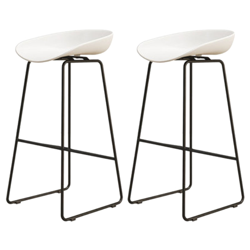 Modern Armless Backrest Counter Stool Iron Cafe Bar Stool with Pedal and Acrylic Seat White 2 Piece Set Bar Stool(30"H) Clearhalo 'Bar Furniture' 'Bar Stools' 'bar_stools' 'furn' 'furn_bar_stools' 'Furniture' 'furniture_bar_stools' 'Kitchen & Dining Furniture' 5061876