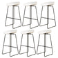 Modern Armless Backrest Counter Stool Iron Cafe Bar Stool with Pedal and Acrylic Seat White 6 Piece Set Bar Stool(30"H) Clearhalo 'Bar Furniture' 'Bar Stools' 'bar_stools' 'furn' 'furn_bar_stools' 'Furniture' 'furniture_bar_stools' 'Kitchen & Dining Furniture' 5061878