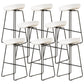 Modern Armless Backrest Counter Stool Iron Cafe Bar Stool with Pedal and Acrylic Seat White 8 Piece Set Bar Stool(30"H) Clearhalo 'Bar Furniture' 'Bar Stools' 'bar_stools' 'furn' 'furn_bar_stools' 'Furniture' 'furniture_bar_stools' 'Kitchen & Dining Furniture' 5061879